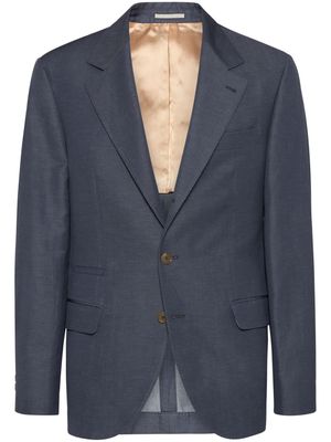 Brunello Cucinelli single-breasted wool-linen blazer - Grey