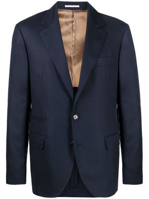 Brunello Cucinelli single-breasted wool-silk blazer - Blue
