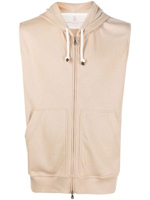 Brunello Cucinelli sleeveless hooded jacket - Neutrals