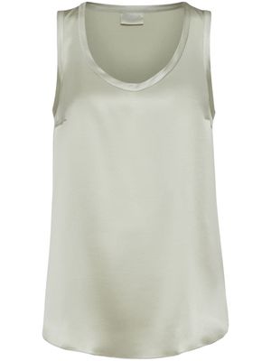 Brunello Cucinelli sleeveless silk tank top - Green