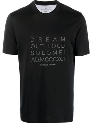 Brunello Cucinelli slogan-print short-sleeve T-shirt - Black