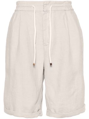 Brunello Cucinelli slub-texture linen shorts - Neutrals