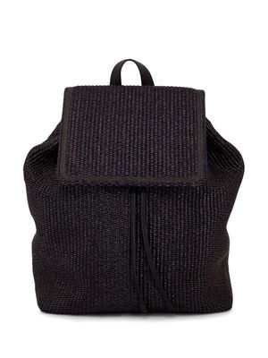 Brunello Cucinelli small raffia backpack - Black