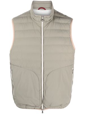 Brunello Cucinelli stand-up goose-down gilet - Green