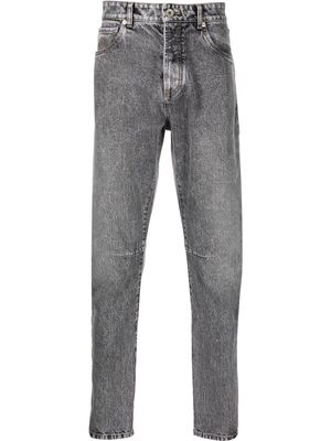Brunello Cucinelli stonewash straight-leg jeans - C7827 DARK GREY STONE DENIM