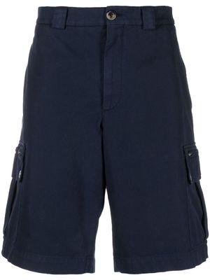 Brunello Cucinelli straight-leg cotton bermuda shorts - Blue