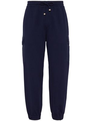 Brunello Cucinelli straight-leg cotton-blend track pants - Blue