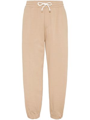 Brunello Cucinelli straight-leg cotton-blend track pants - Neutrals