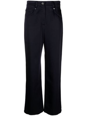 Brunello Cucinelli straight-leg satin-finish trousers - Blue