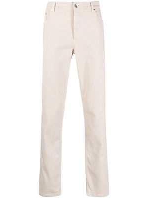 Brunello Cucinelli straight-leg stretch-cotton trousers - Neutrals