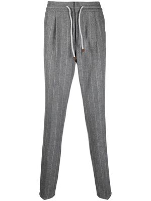Brunello Cucinelli stripe-pattern straight trousers - Grey