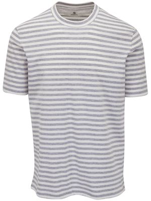 Brunello Cucinelli stripe-print cotton T-shirt - Grey
