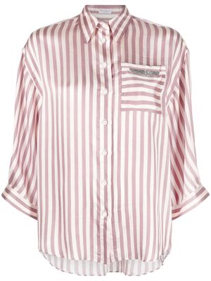Brunello Cucinelli striped button-up blouse - Pink