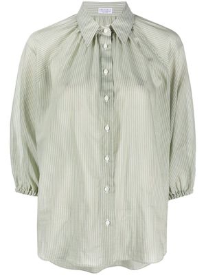 Brunello Cucinelli striped button-up shirt - Green