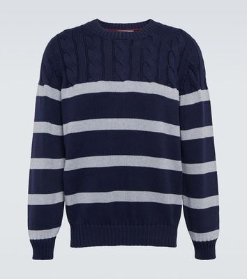 Brunello Cucinelli Striped cable-knit cotton sweater
