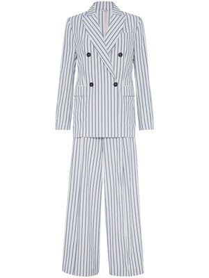 Brunello Cucinelli striped cotton suit - White