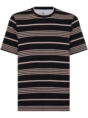 Brunello Cucinelli striped cotton T-shirt - Black