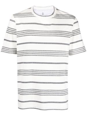 Brunello Cucinelli striped cotton T-shirt - Blue