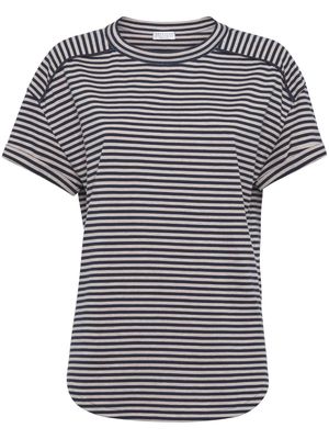 Brunello Cucinelli striped cotton T-shirt - Neutrals