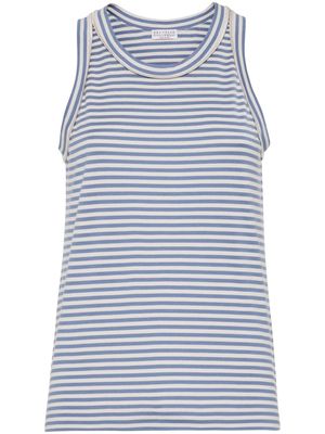 Brunello Cucinelli striped cotton tank top - Blue