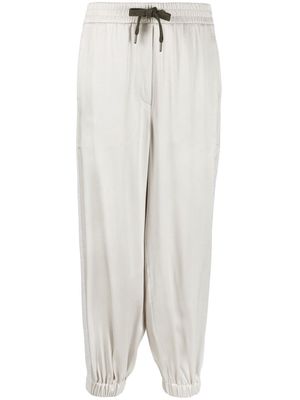 Brunello Cucinelli striped-edge drawstring-waist track pants - Grey