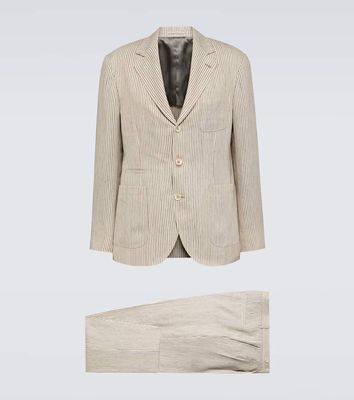 Brunello Cucinelli Striped linen and wool suit