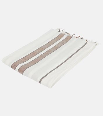 Brunello Cucinelli Striped linen-blend beach towel