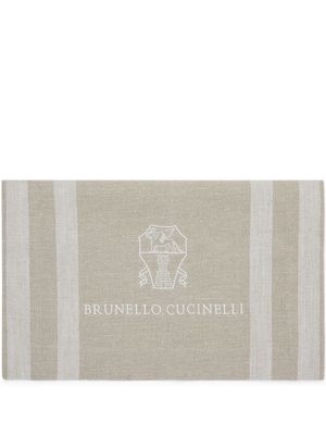 Brunello Cucinelli striped linen runner - Neutrals