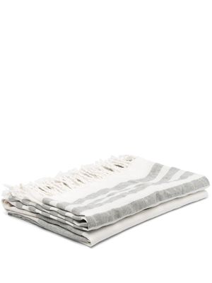 Brunello Cucinelli striped linen towel - White