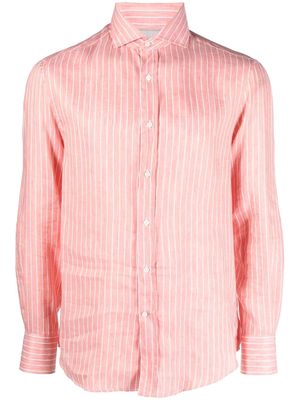 Brunello Cucinelli striped long-sleeve shirt - Orange