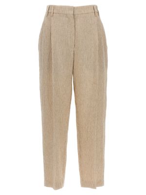 Brunello Cucinelli Striped Pleated Pants