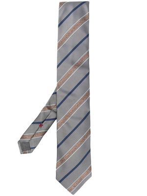 Brunello Cucinelli striped silk tie - Grey