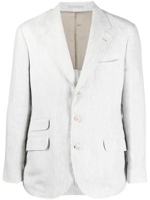 Brunello Cucinelli striped single-breasted blazer - Grey