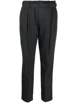BRUNELLO CUCINELLI striped tapered-leg trousers - Grey