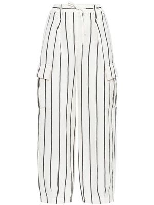 Brunello Cucinelli striped tapered trousers - White