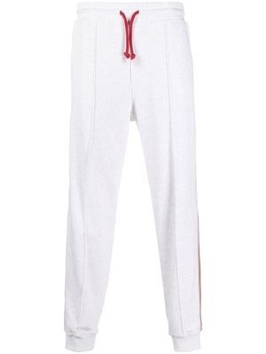 Brunello Cucinelli striped-trim cotton track pants - White