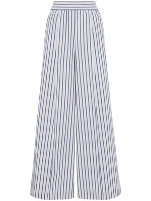 Brunello Cucinelli striped wide-leg trousers - White