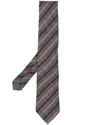 Brunello Cucinelli striped wool tie - Grey