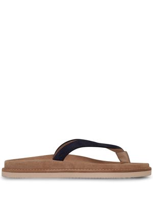 Brunello Cucinelli suede flip flops - Blue