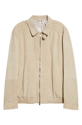 Brunello Cucinelli Suede Jacket in Cba18 Biscuit/Bianco/Grigio