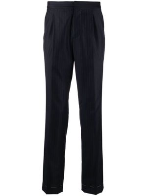Brunello Cucinelli tailored cropped striped trousers - Blue