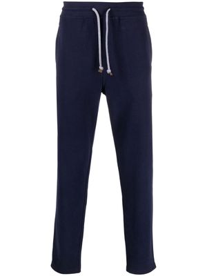 Brunello Cucinelli tapered drawstring track pants - Blue