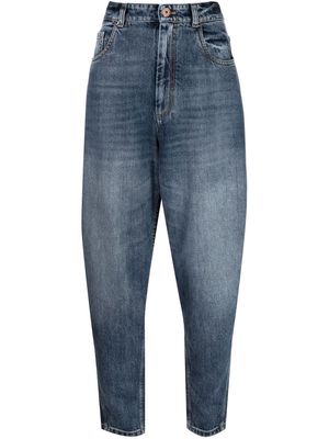 Brunello Cucinelli tapered high-wasit jeans - Blue