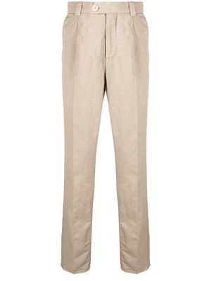 Brunello Cucinelli tapered-leg cotton trousers - Neutrals