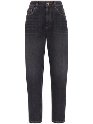 Brunello Cucinelli tapered-leg jeans - Black