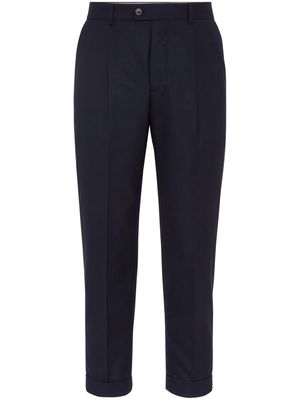 Brunello Cucinelli tapered-leg wool trousers - Blue