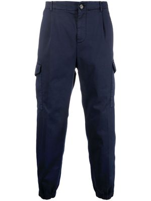 Brunello Cucinelli tapered side-zip trousers - Blue