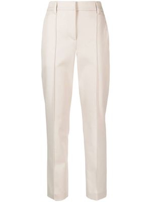 Brunello Cucinelli tapered stretch-cotton trousers - Neutrals