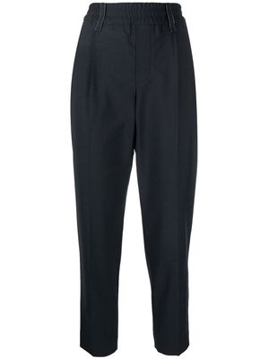 Brunello Cucinelli tapered virgin-wool trousers - Blue