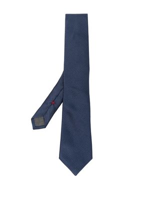 Brunello Cucinelli textured-finish pointed-tip tie - Blue